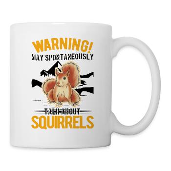Avertissement Écureuil Gris Écureuil - Mug blanc - blanc - Droite