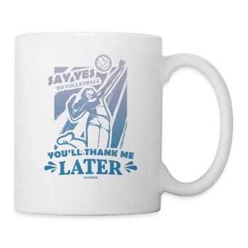 Volleyball Beachvolleyball Geschenk Strand - Tasse - Weiß - Rechts