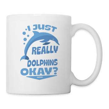 Delfin Delfinschule Säugetier Meer Delfinarium - Tasse - Weiß - Rechts