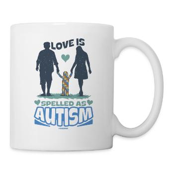 L’amour est orthographié comme l’autisme - Mug blanc - blanc - Droite