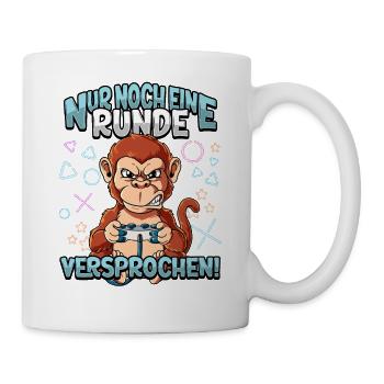 Nur noch eine Runde Zocken Gaming - Tasse - Weiß - Rechts