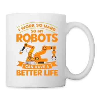 Robotik Roboter Robotik Ingenieur Geschenk - Tasse - Weiß - Rechts