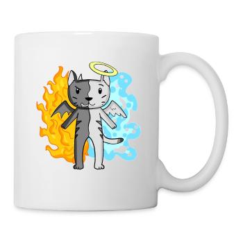 Cat Cat Breed Egyptian Mau Angel and Devil - Mug - white - Right
