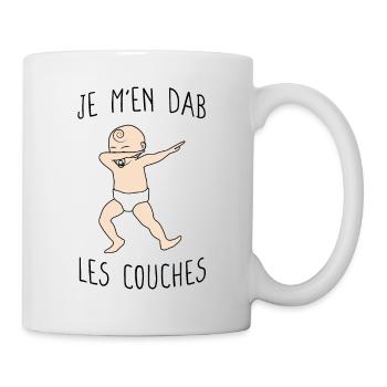 Je m'en DAB les Couches - Naissance - Bébé Drôle - Mug blanc - blanc - Droite