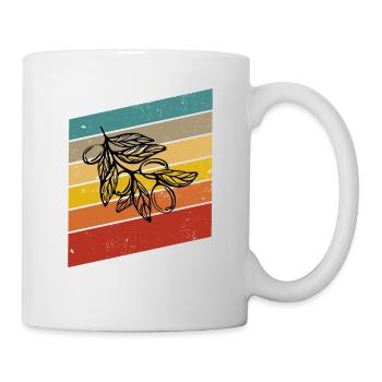 Huile d’olive Retro Vegetarian Idée cadeau - Mug blanc - blanc - Droite