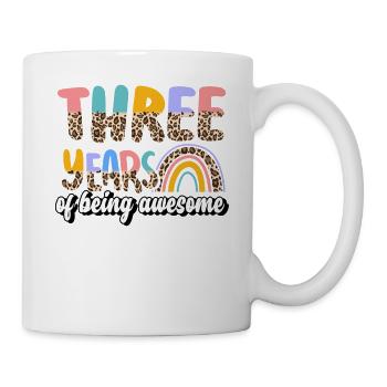 Trois ans d’être un motif de peau d’animal génial - Mug blanc - blanc - Droite