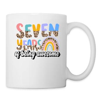 Sept ans d’être un motif de peau d’animal génial - Mug blanc - blanc - Droite