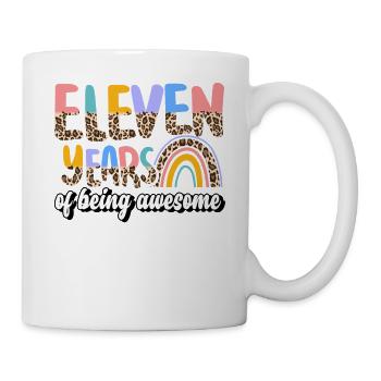 Onze ans d’être un motif de peau d’animal génial - Mug blanc - blanc - Droite