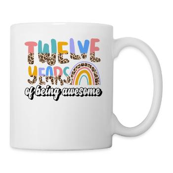 Douze ans d’être un motif de peau d’animal génial - Mug blanc - blanc - Droite