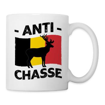 Anti chasse Belgique - Mug blanc - blanc - Droite