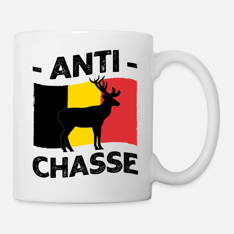 Anti chasse Belgique - Mug blanc - blanc