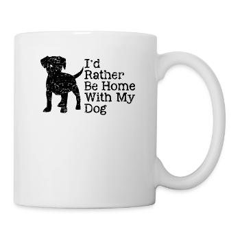 Je préfère être à la maison avec mon chien - Mug blanc - blanc - Droite