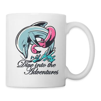 Plongez dans l’aventure des animaux marins de l’océan - Mug blanc - blanc - Droite