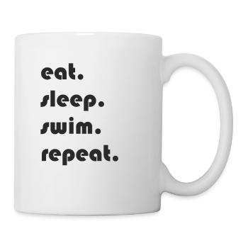 Nager - manger. Dormir. Nager. répéter. - Mug blanc - blanc - Droite