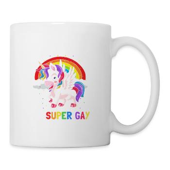 I'm Not Gay I'm Super Gay Cool Pride Unicorn - Tasse - Weiß - Rechts