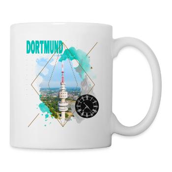 Dortmund Deutschland Stadt Skyline Vintage Retro - Tasse - Weiß - Rechts