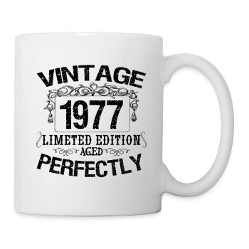 1977 Vintage | Limitierte Auflage 1977 perfekt gealtert - Tasse - Weiß - Rechts