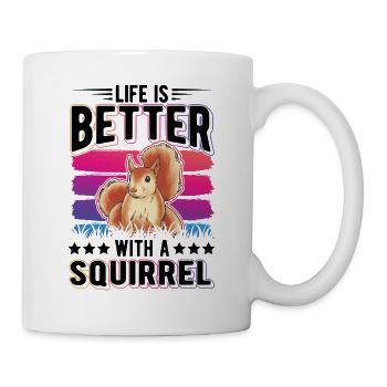 La vie est meilleure avec un écureuil Eichhörnchen - Mug blanc - blanc - Droite
