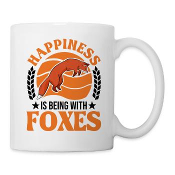 Happiness is being with Foxes Fuchs - Mug - white - Right