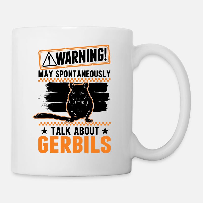 Avertissement Gerbille de course rat gerbille - Mug blanc - blanc