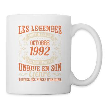 Les Légendes Sont Nées En Octobre 1992 Cadeau - Mug blanc - blanc - Droite