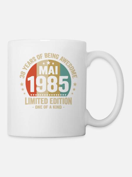 Mai 1985 38 Ans Anniversaire Vintage Idée Cadeau - Mug blanc - blanc