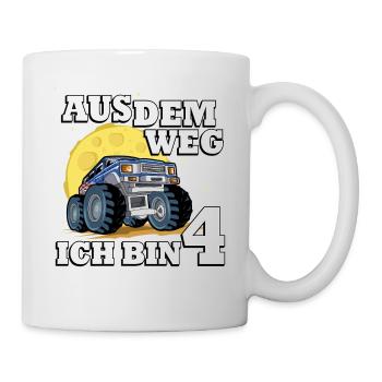 Aus Dem Weg Ich Bin 4 Truck-themed 4th Birthday - Tasse - Weiß - Rechts