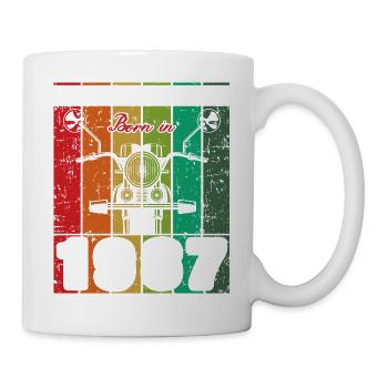 Best Of 80's Geboren 1987 Klassisches Motorrad - Tasse - Weiß - Rechts