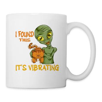 Drôle de chat extraterrestre motif disant gueule de bois ronronnante - Mug blanc - blanc - Droite