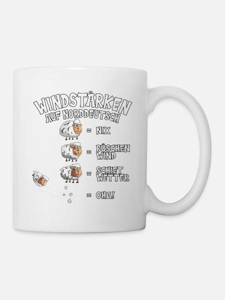 Schafe Windstärke Nix Shiet Wetter lustiges Schaf - Tasse - Weiß