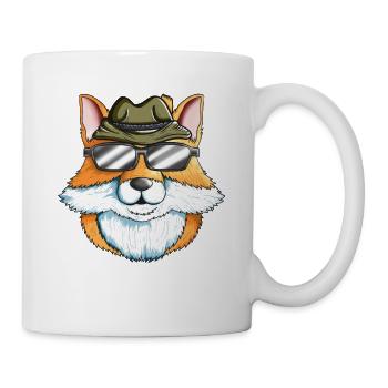 Fox Hunter Motif Treibjagt Füchse mit Jägerhut - Mug blanc - blanc - Droite