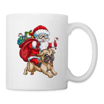 Pug Santa Claus with gifts Christmas - Mug - white - Right