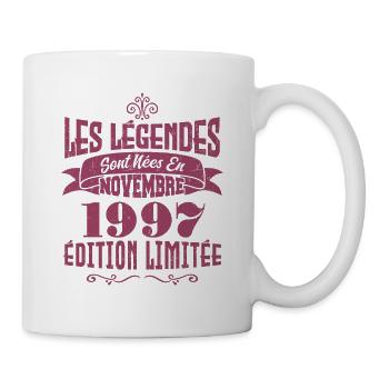 Les légendes sont nées en novembre 1997 - Mug blanc - blanc - Droite
