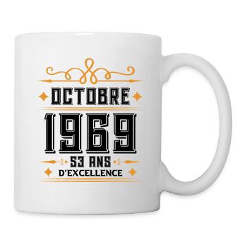 Octobre 1969 53 Ans d'excellence - Mug blanc - blanc - Droite