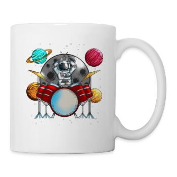 Musiker Schlagzeuger Weltraum Planeten Kosmonaut - Tasse - Weiß - Rechts