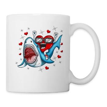 Shark Heart valentine's day Heart Shark Motif - Mug - white - Right