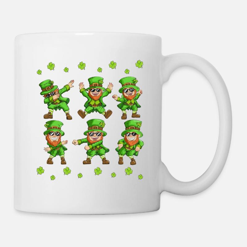 Dabbing Dancing Leprechaun Irlande Fête de la Saint-Patrick - Mug blanc - blanc