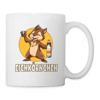 Eichkörnchen Eichhörnchen mit Korn - Tasse - Weiß - Rechts