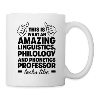 Professeur de linguistique, philologie et phonétique - Mug blanc - blanc - Droite