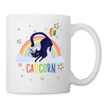 Caticorn Cute Cat Holder Rainbow Unicorn Cat - Mug - white - Right
