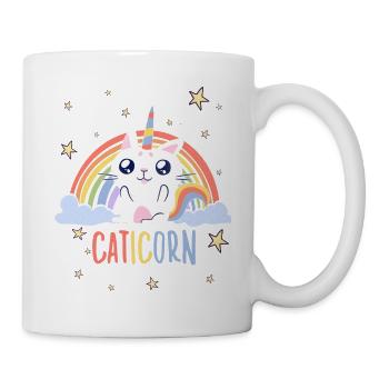 Cute Caticorn Cat Unicorn Rainbow Cats - Mug - white - Right