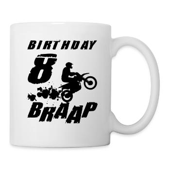 Eight 8yr 8th Dirt Bike Birthday Boy 8 Years Old - Tasse - Weiß - Rechts