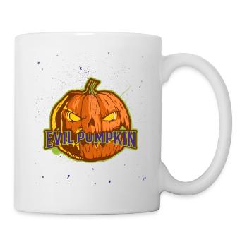 EVIL Pumpkin T-shirt *Halloween* - Tasse - Weiß - Rechts