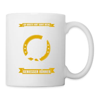 Ich Arbeite Hart Damit Meine Wachteln Ihr Luxusleb - Tasse - Weiß - Rechts