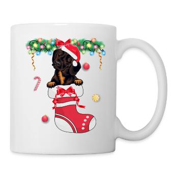 Dachshund Dog Lover Christmas - Dog Christmas Stoc - Mug - white - Right