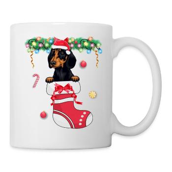 Dachshund Dog Lover Christmas - Dog Christmas Stoc - Mug - white - Right
