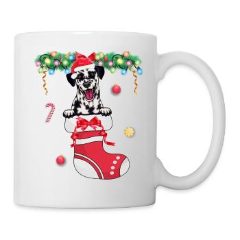 Dalmatian Dog Lover Christmas - Dog Christmas Stoc - Mug - white - Right