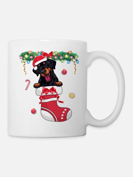Dobermann Pinscher Hundeweihnacht - Hund Weihnachten St - Tasse - Weiß