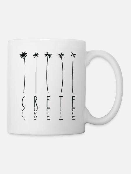 Palmenurlaub - Insel Griechenland Kreta - Tasse - Weiß
