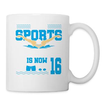 Cette légende du sport a maintenant 16 ans et nage - Mug blanc - blanc - Droite